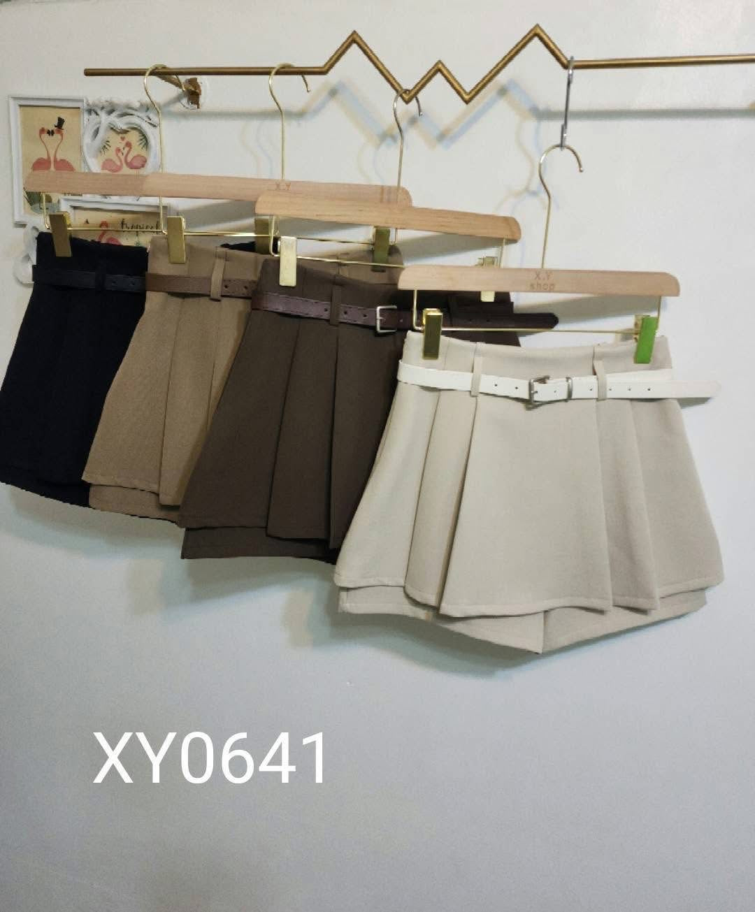 Tailored Pleated Skort with Belt
